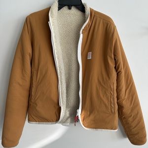 Topo designs zip up sherpa burnt orange